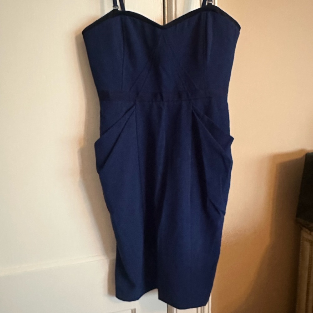 BCBGMaxAzria Strapless Navy Dress